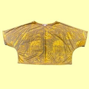 Distressed gold cropped shirt